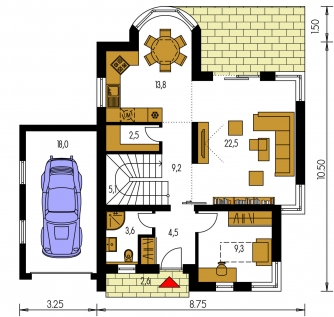 Floor plan of ground floor - KLASSIK 161